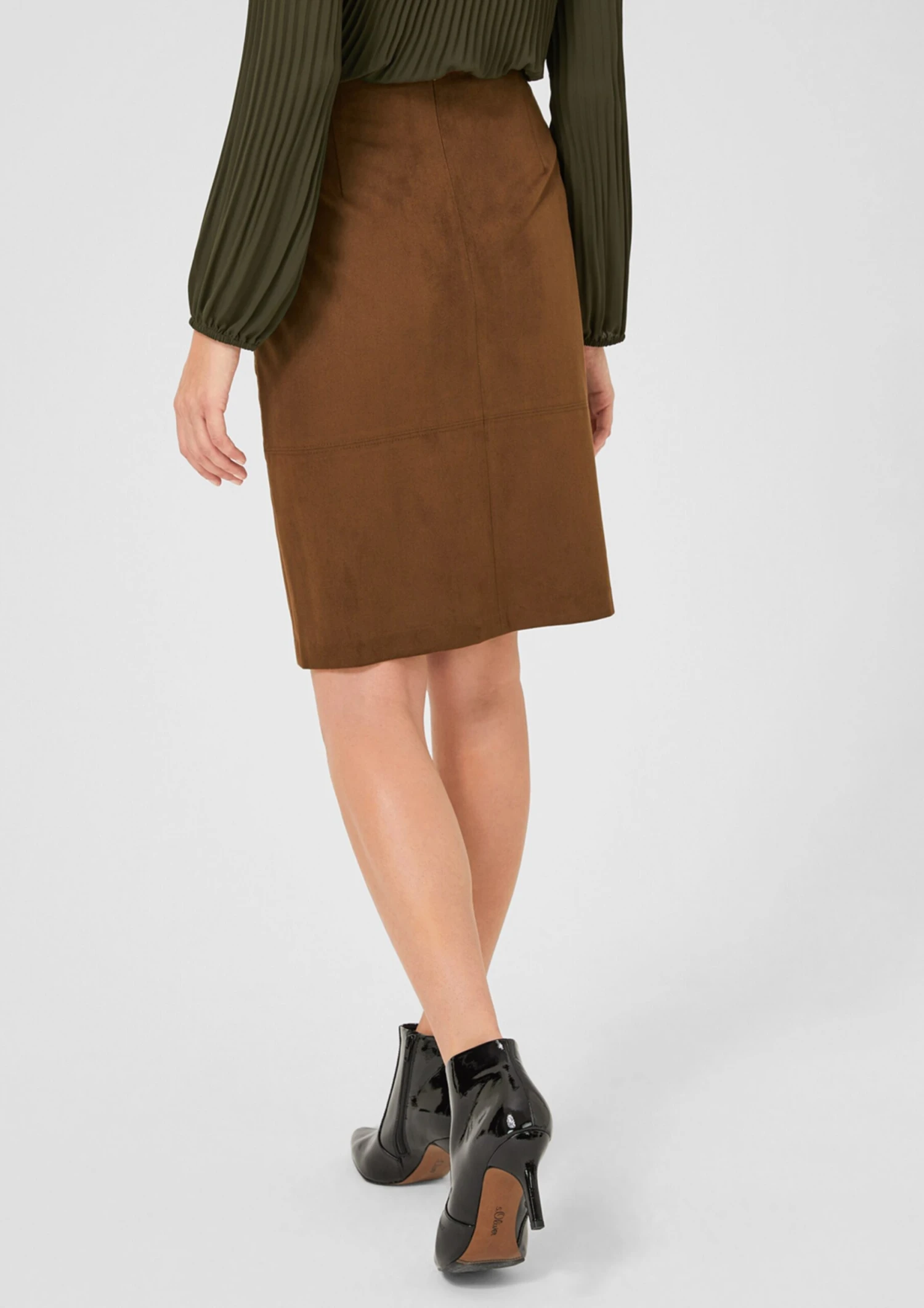 S.Oliver BLACK LABEL Midi Rokken Rok Dames Karamel 5 S.Oliver BLACK LABEL Midi Rokken Rok Dames Karamel - Afbeelding 3