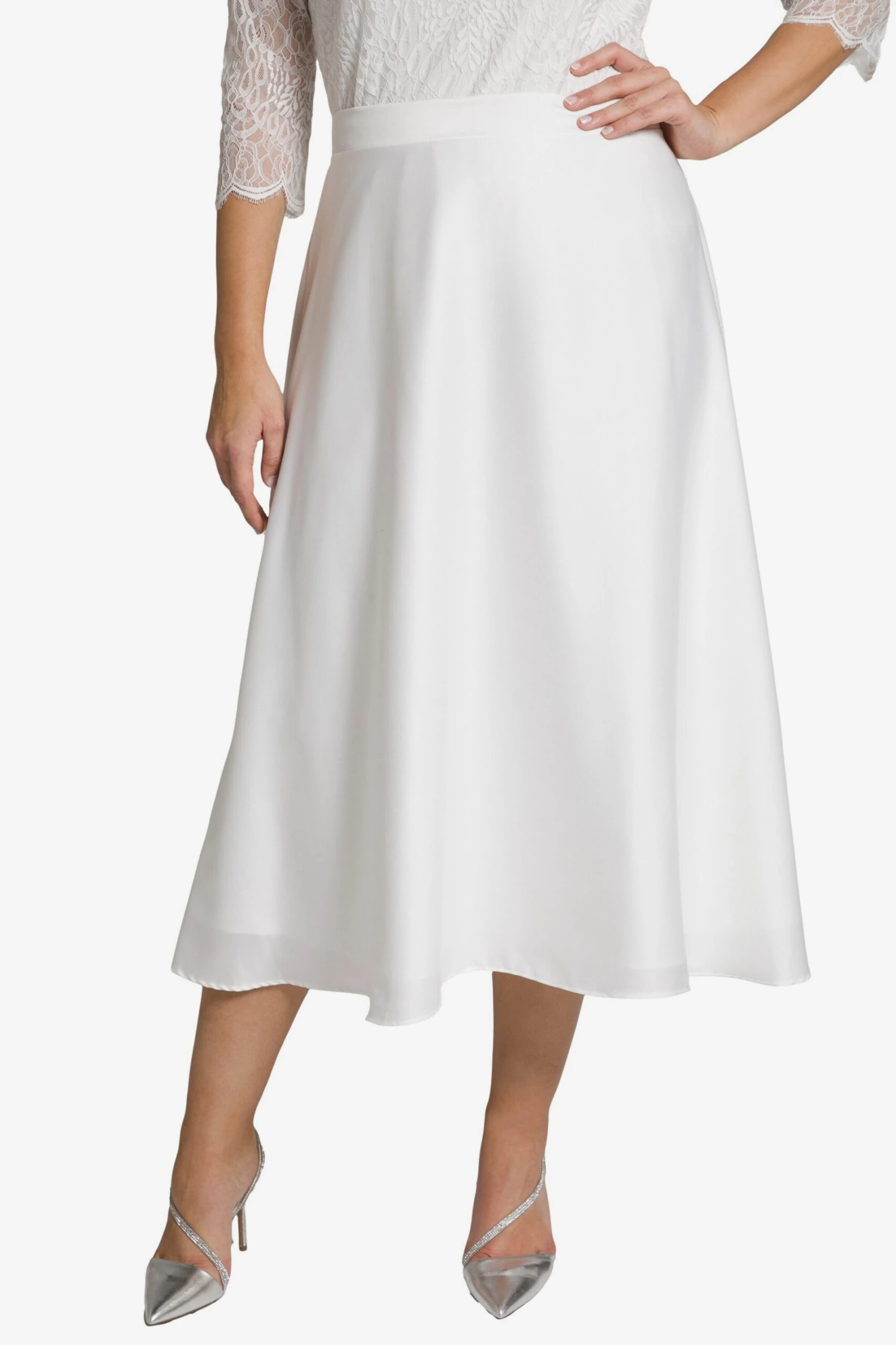 Ulla Popken Midi Rokken Rok Dames Offwhite 5 Ulla Popken Midi Rokken Rok Dames Offwhite - Afbeelding 3