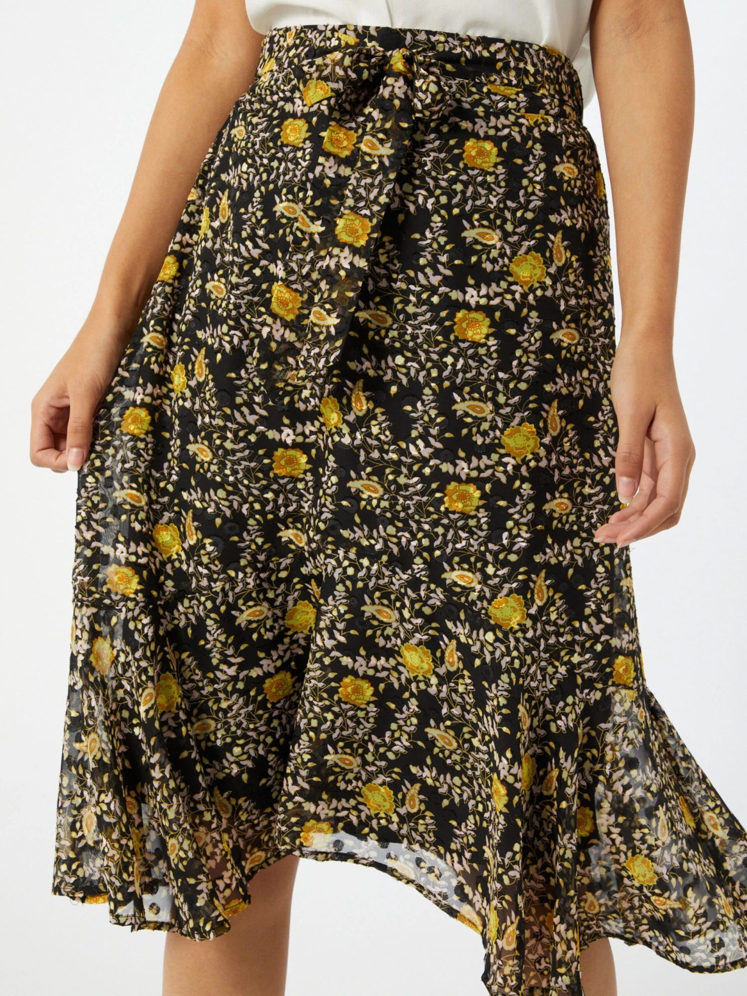 Y.A.S Midi Rokken Rok Vander Dames Geel / Safraan / Zwart 7 Y.A.S Midi Rokken Rok Vander Dames Geel / Safraan / Zwart - Afbeelding 5