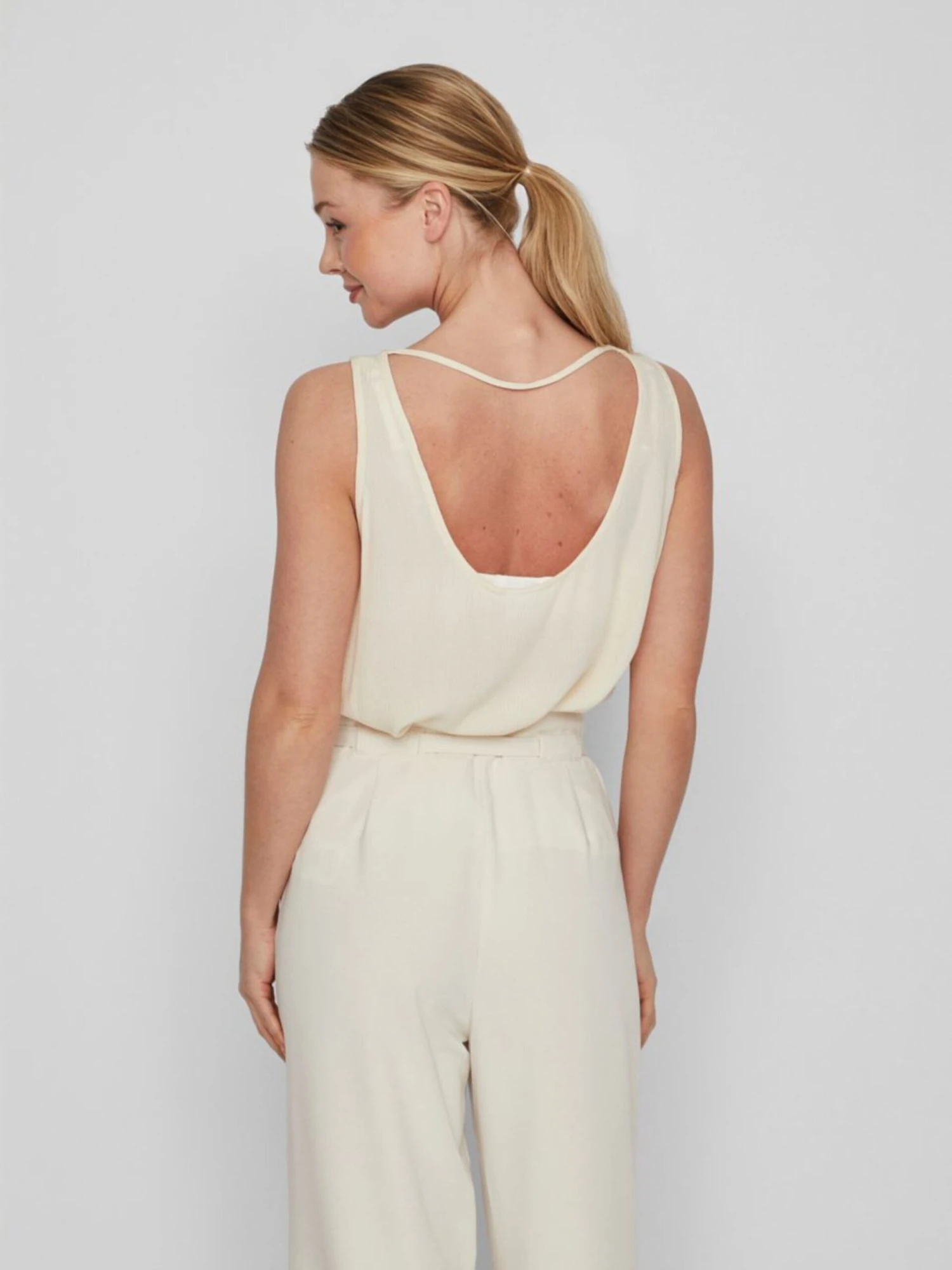 Vila Tanktops Top Dames Crème 6 Vila Tanktops Top Dames Crème - Afbeelding 4