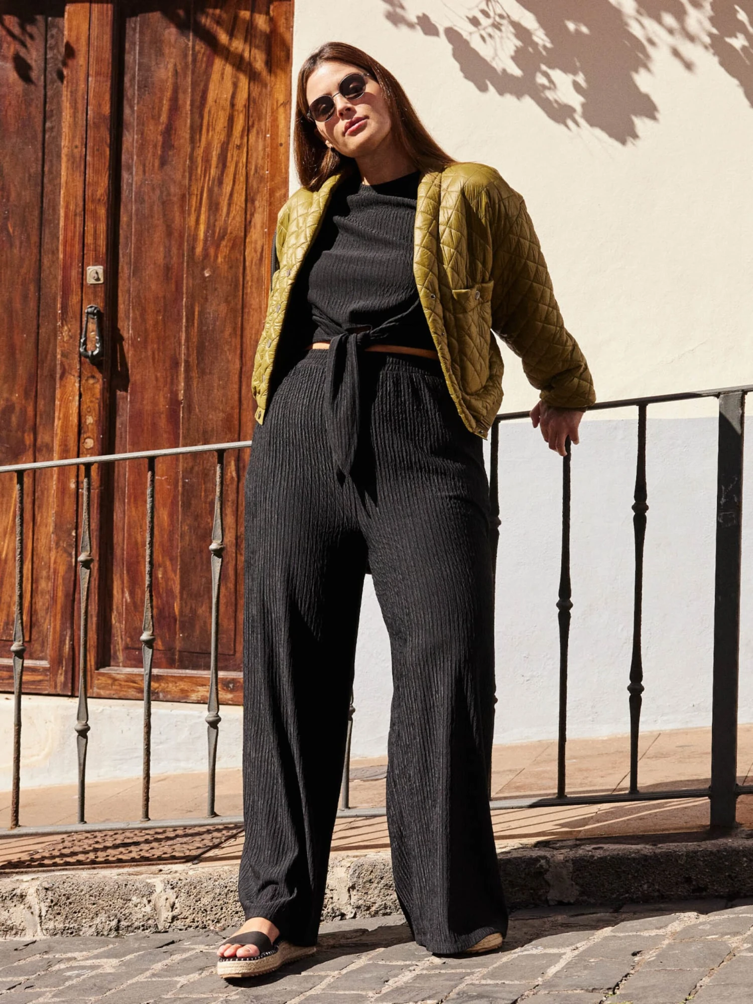 Pantalons Wide Leg Broek Hetty Dames Zwart 8 Pantalons Wide Leg Broek Hetty Dames Zwart - Afbeelding 6