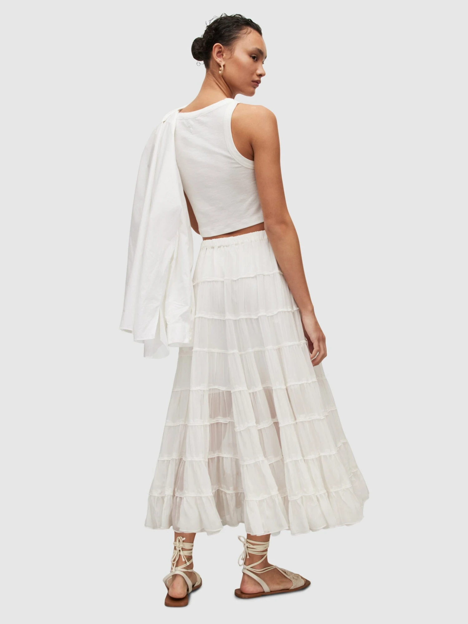 AllSaints Maxi Rokken Rok EVA Dames Wit 8 AllSaints Maxi Rokken Rok EVA Dames Wit - Afbeelding 6