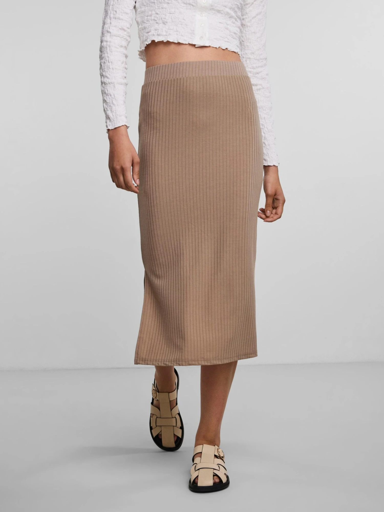 Pieces Midi Rokken Rok Kylie Dames Beige 4 Pieces Midi Rokken Rok Kylie Dames Beige - Afbeelding 2