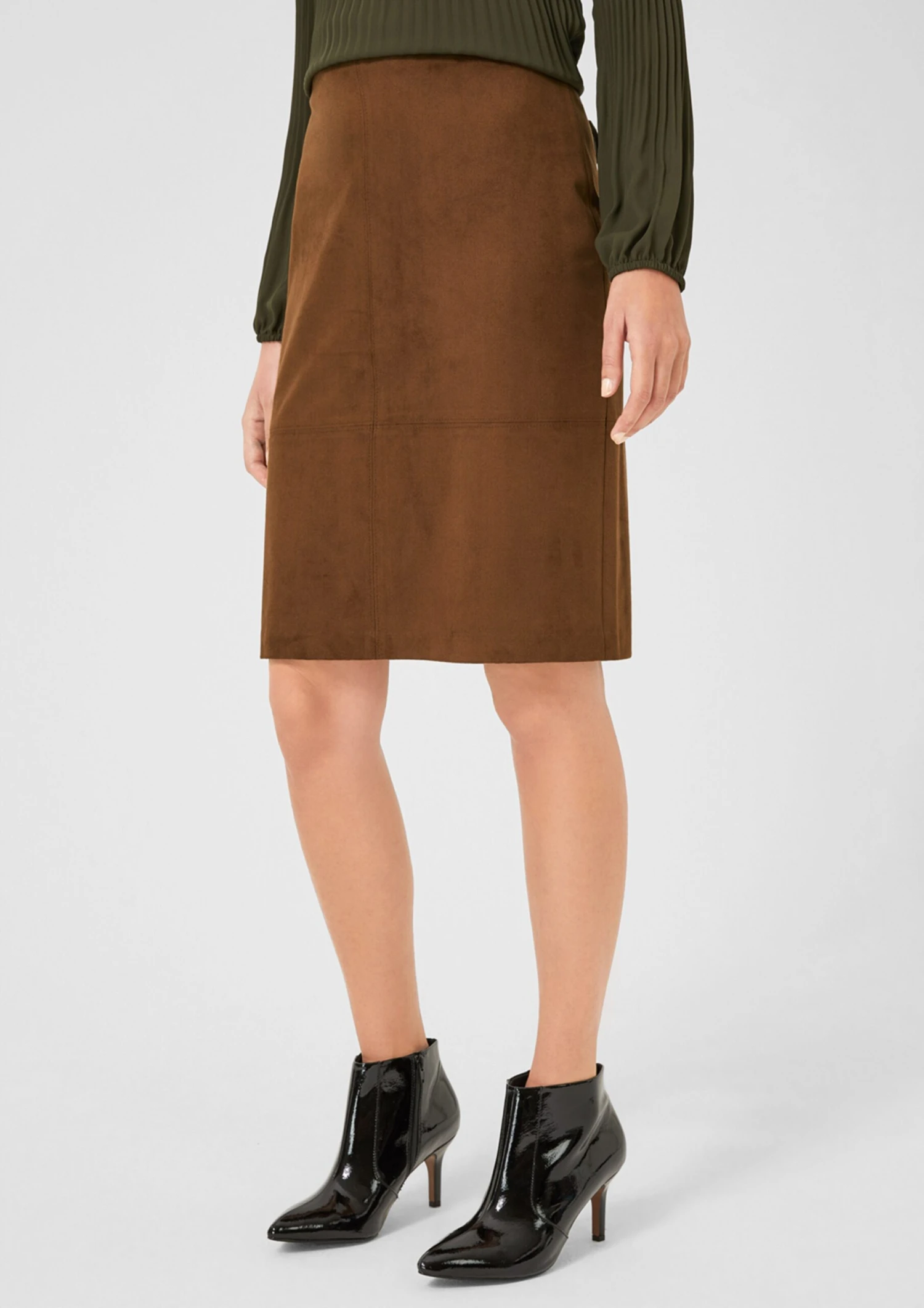 S.Oliver BLACK LABEL Midi Rokken Rok Dames Karamel 4 S.Oliver BLACK LABEL Midi Rokken Rok Dames Karamel - Afbeelding 2