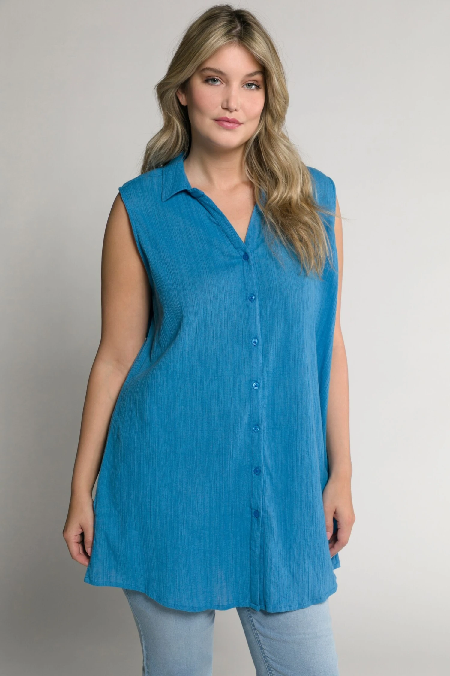 Ulla Popken Blouse Tops Blouse Dames Blauw 8 Ulla Popken Blouse Tops Blouse Dames Blauw - Afbeelding 6