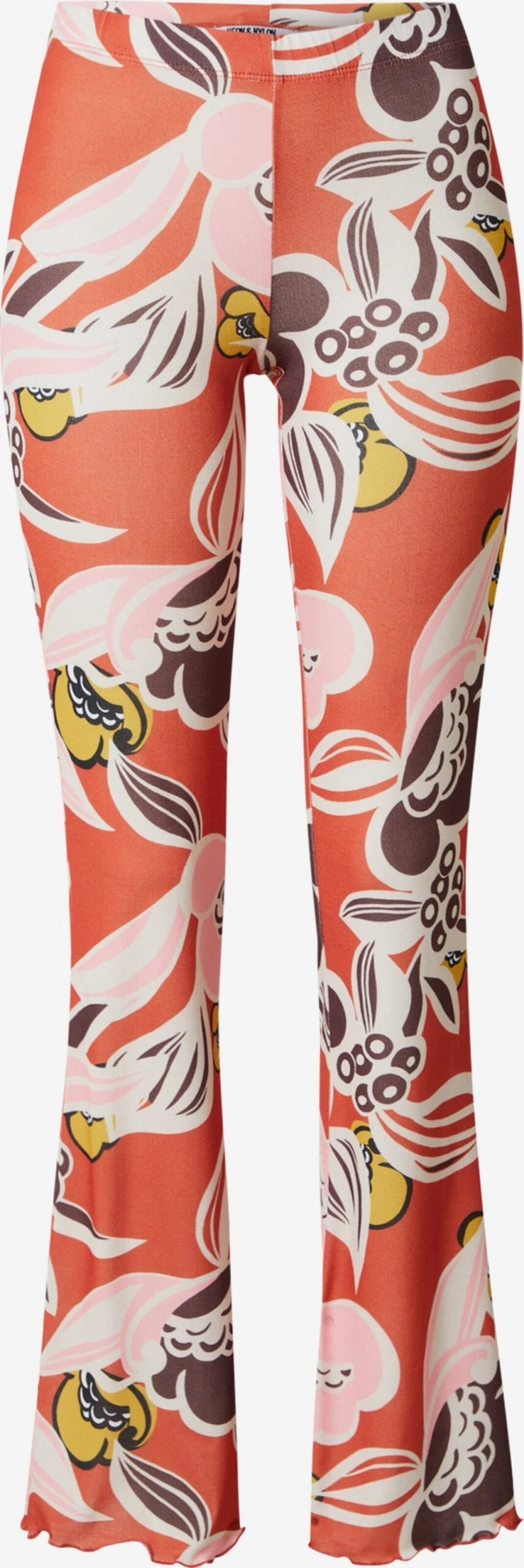 Pantalons Flared Broek Dames Oranje 3 Pantalons Flared Broek Dames Oranje