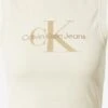 Calvin Klein Jeans Crop Tops Top MINERAL Dames Beige