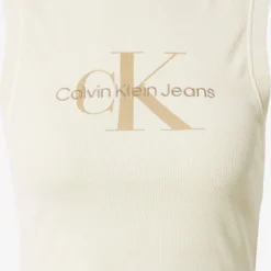 Calvin Klein Jeans Crop Tops Top MINERAL Dames Beige