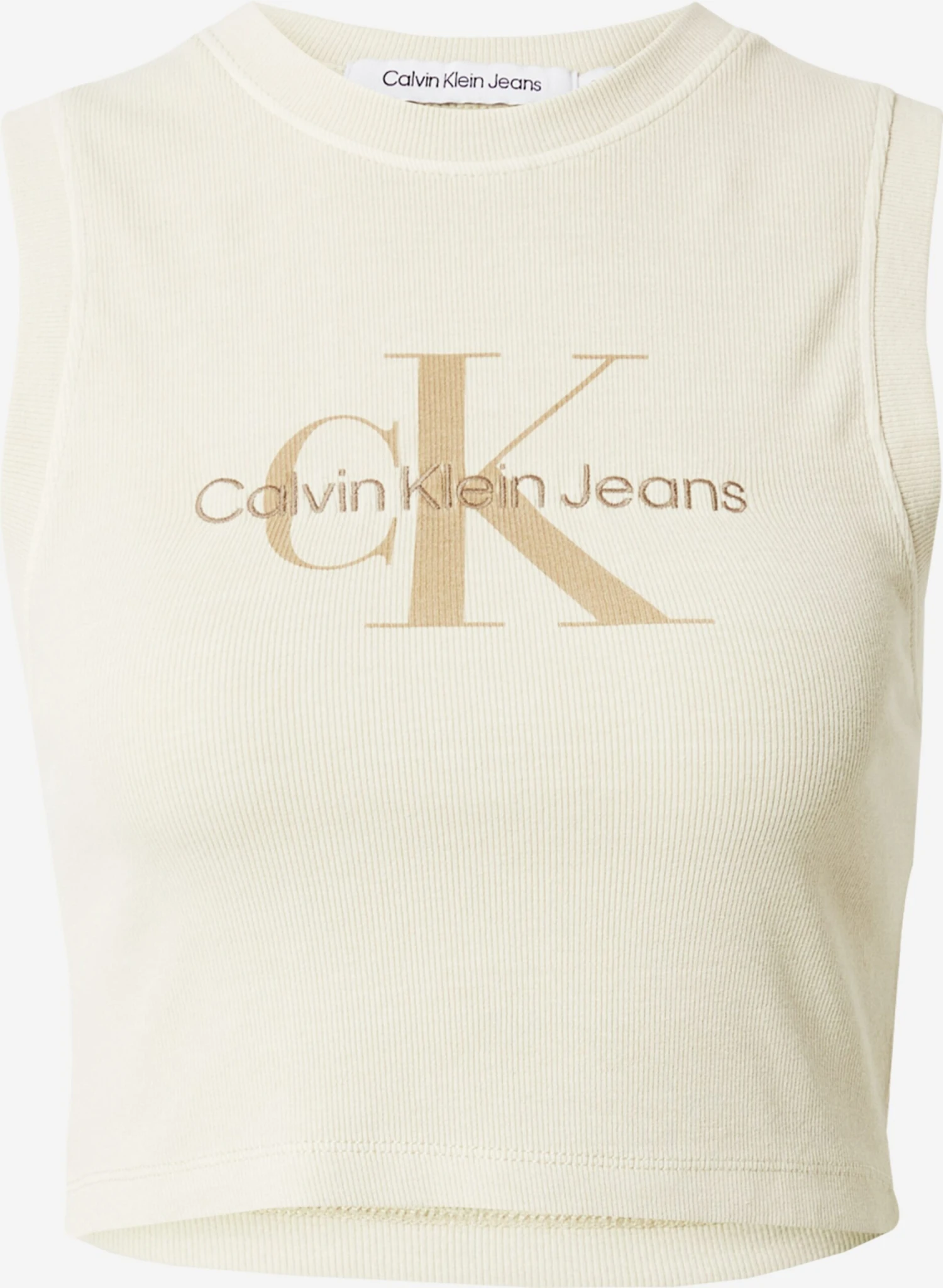 Calvin Klein Jeans Crop Tops Top MINERAL Dames Beige 3 Calvin Klein Jeans Crop Tops Top MINERAL Dames Beige