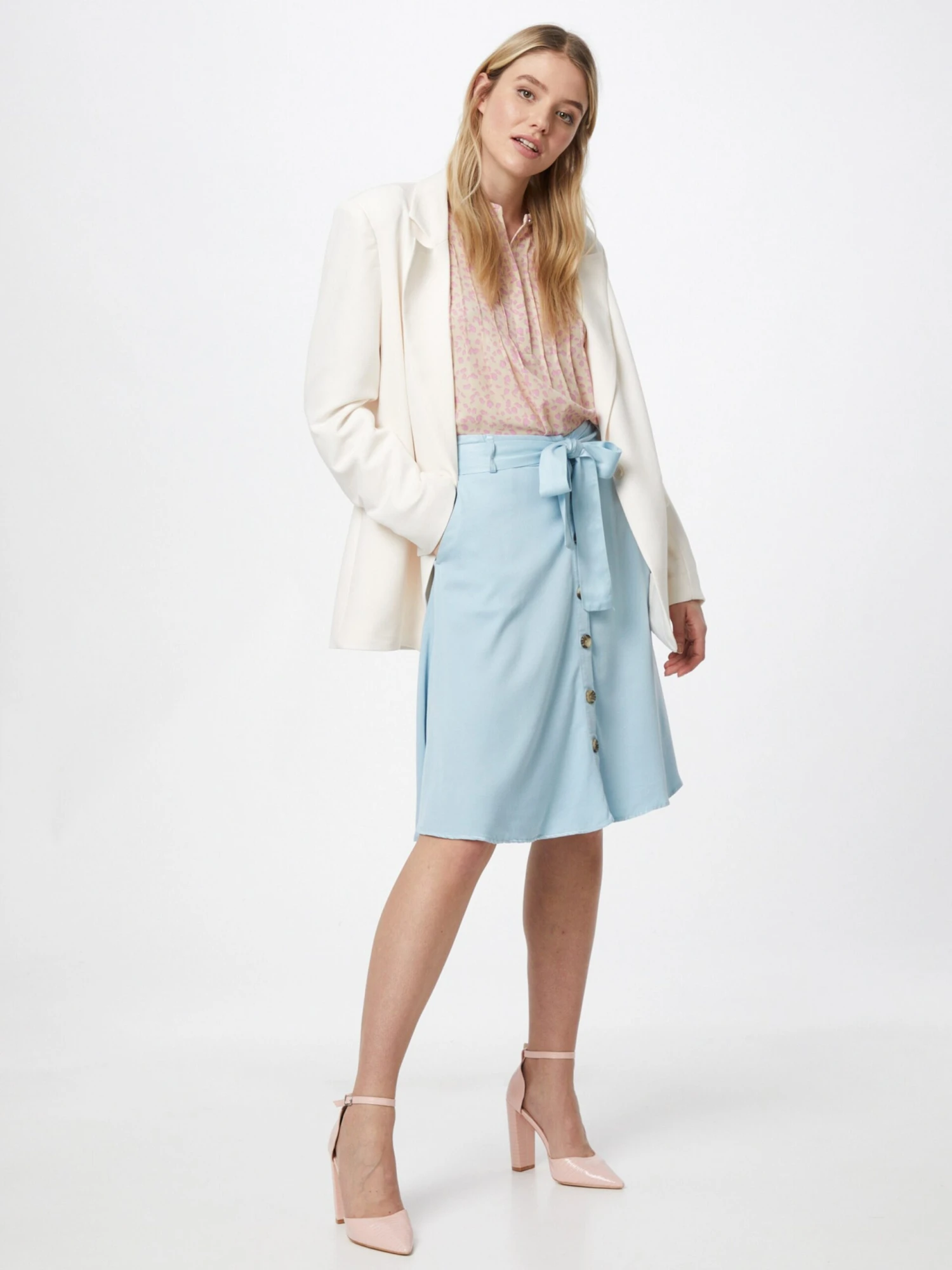 Vila Midi Rokken Rok Fanza Dames Lichtblauw 6 Vila Midi Rokken Rok Fanza Dames Lichtblauw - Afbeelding 4