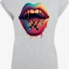 F4NT4STIC T-shirts Shirt Drooling Lips Dames Grijs Gemêleerd -About You Winkel 26dc95fab3e4981cb6252ddf5c0eede6