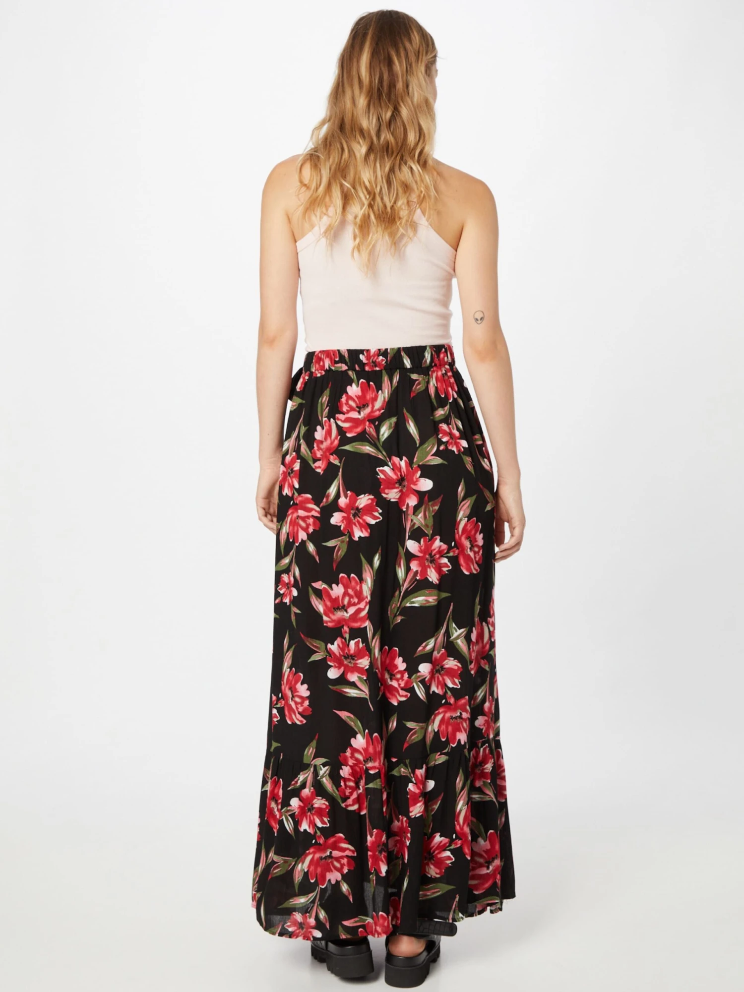 LA PETITE ETOILE Maxi Rokken Rok JUPE Dames Zwart 6 LA PETITE ETOILE Maxi Rokken Rok JUPE Dames Zwart - Afbeelding 4