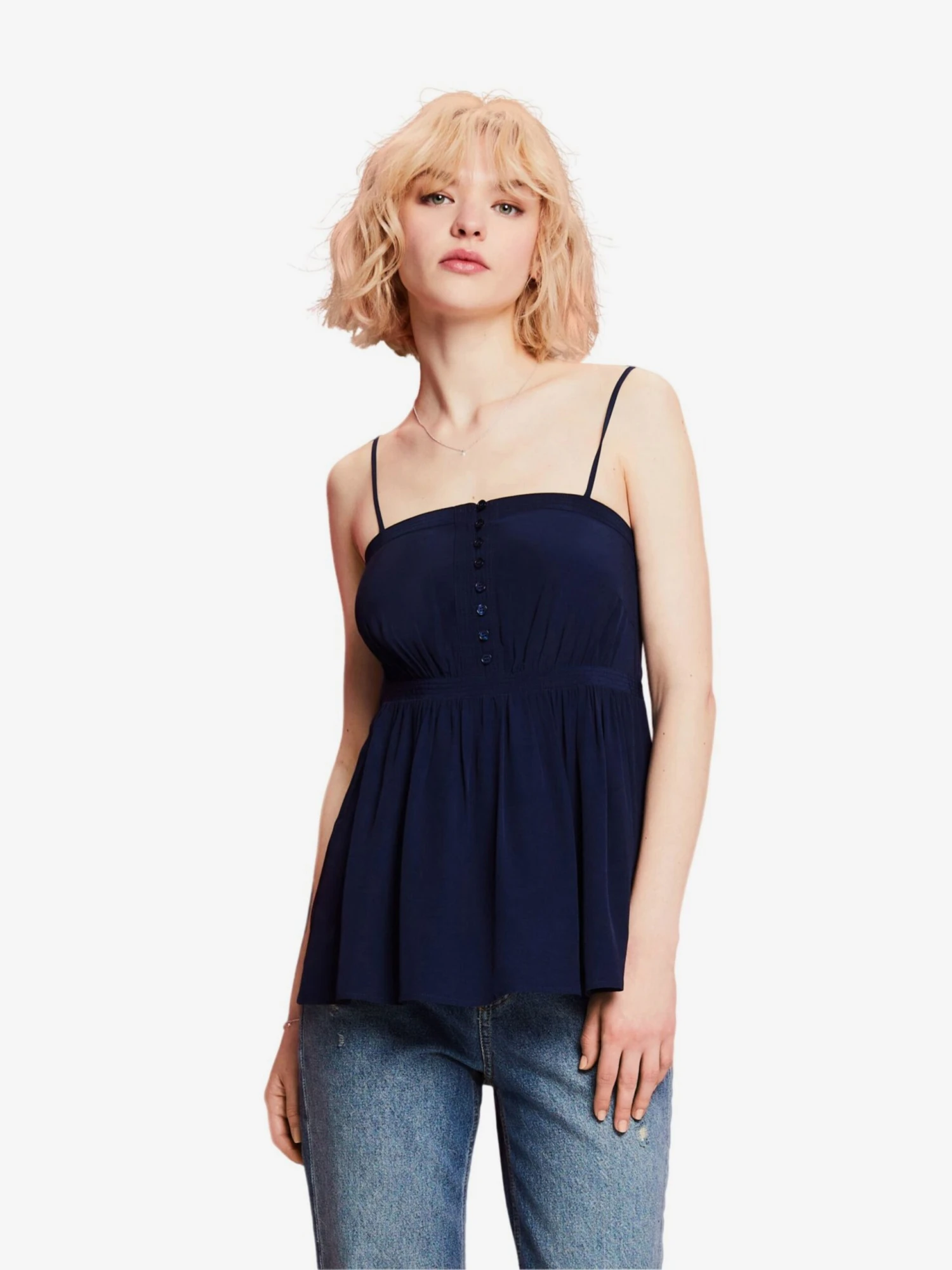 ESPRIT Blouse Tops Blouse Dames Navy 4 ESPRIT Blouse Tops Blouse Dames Navy - Afbeelding 2
