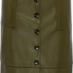 ONLY Leren Rokken Rok Kim Dames Olijfgroen