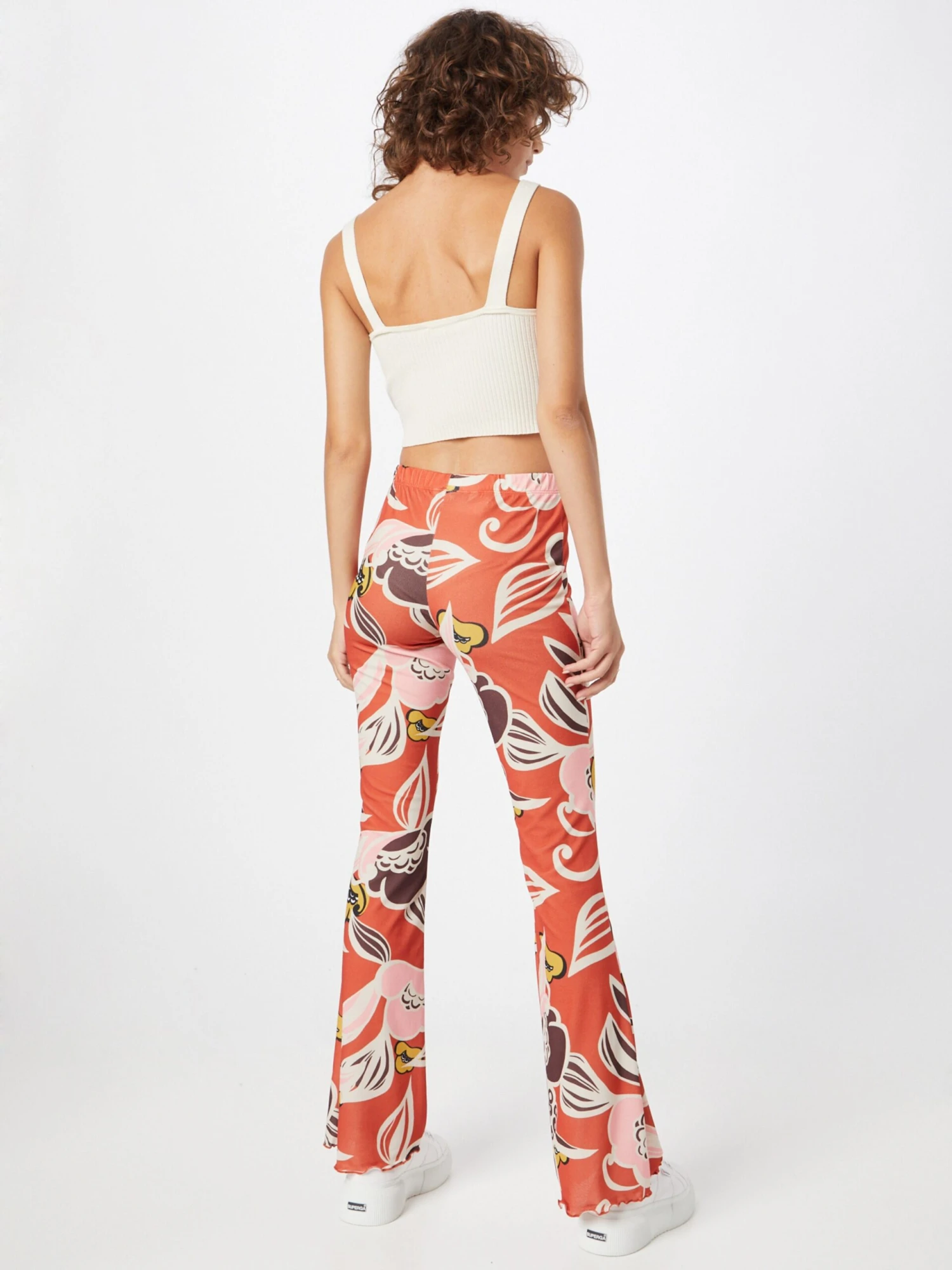 Pantalons Flared Broek Dames Oranje 5 Pantalons Flared Broek Dames Oranje - Afbeelding 3