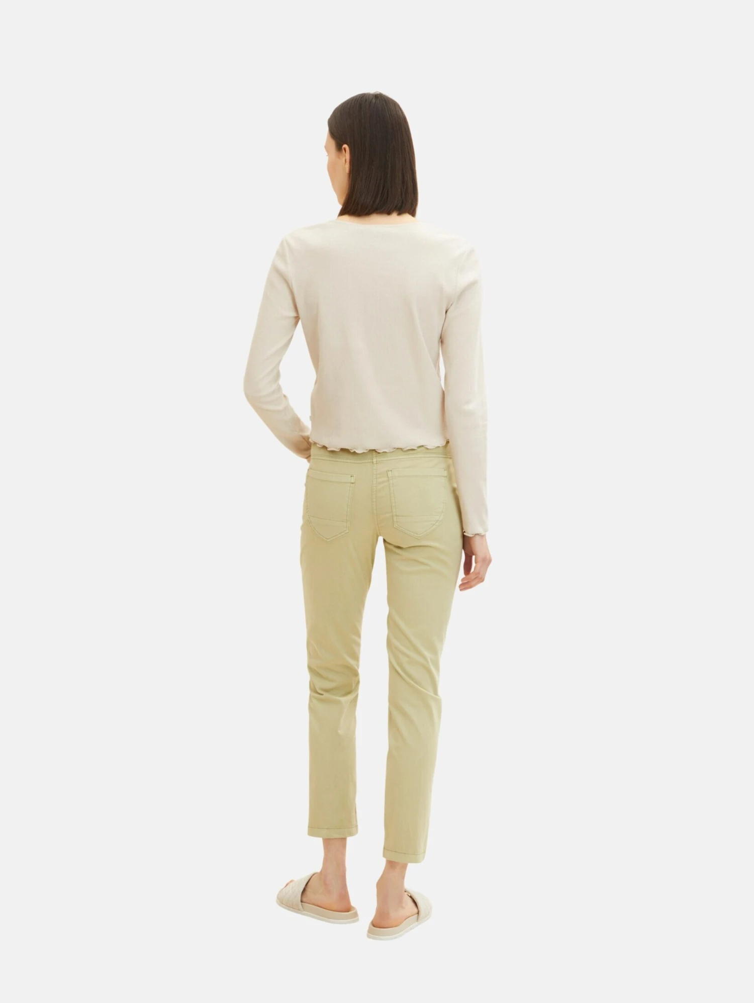 Tom Tailor Pantalons Slimfit Broek Dames Olijfgroen 5 Tom Tailor Pantalons Slimfit Broek Dames Olijfgroen - Afbeelding 3