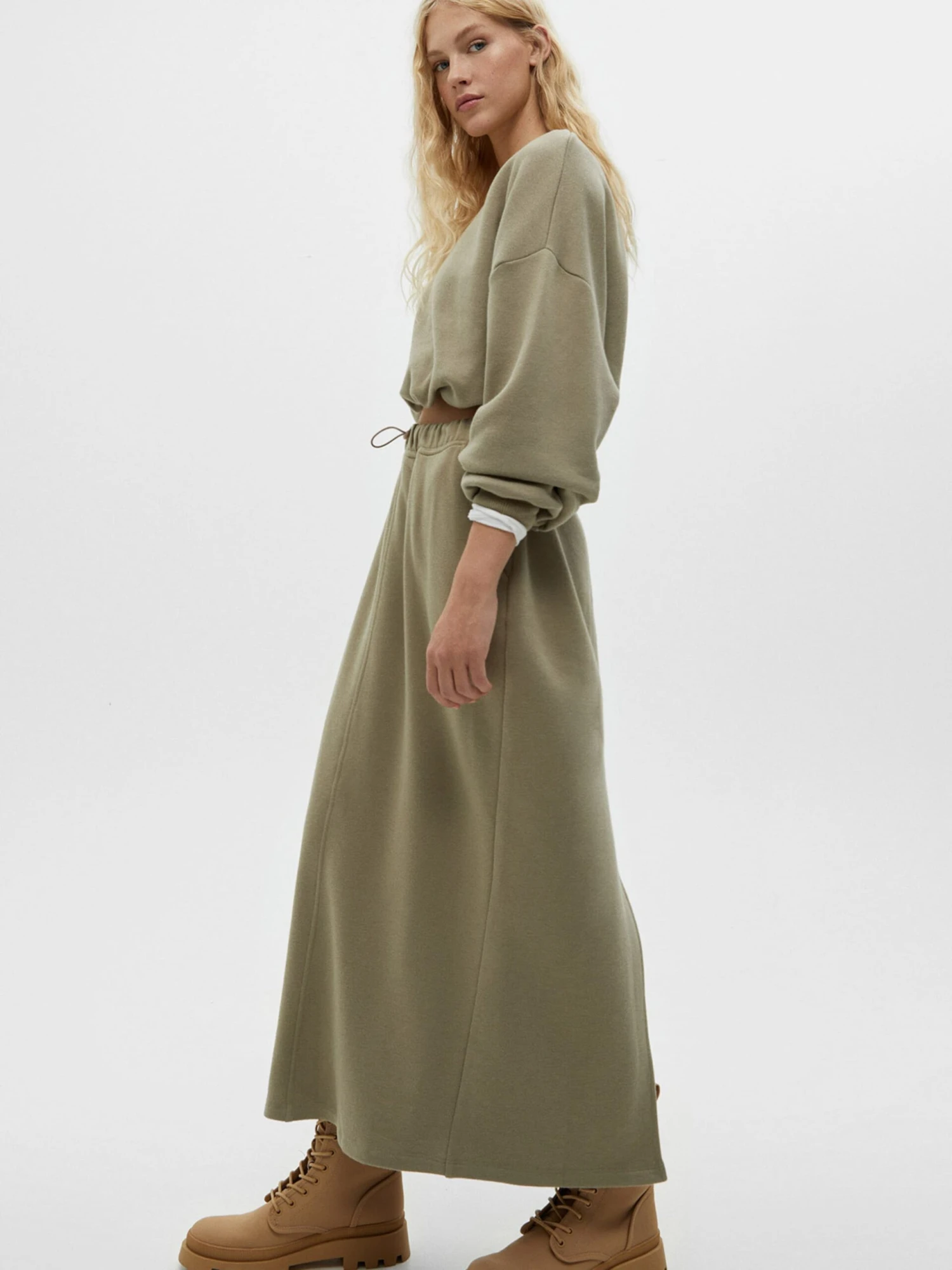 PULL & BEAR Maxi Rokken Rok Dames Greige 7 PULL & BEAR Maxi Rokken Rok Dames Greige - Afbeelding 5