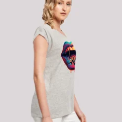 F4NT4STIC T-shirts Shirt Drooling Lips Dames Grijs Gemêleerd -About You Winkel 3c37a07889743b5be78a8ca9df807d53 scaled