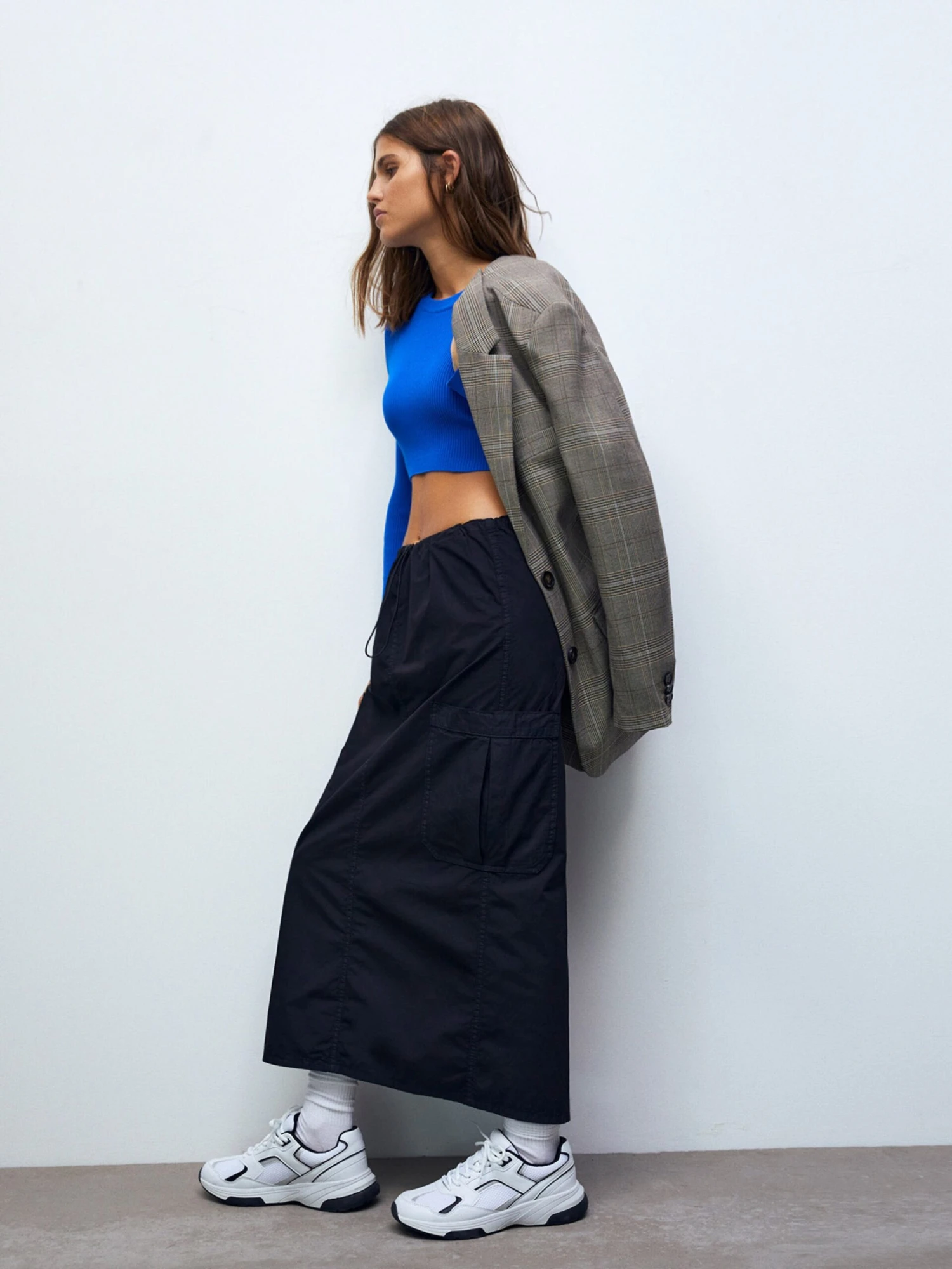 PULL & BEAR Maxi Rokken Rok Dames Zwart 4 PULL & BEAR Maxi Rokken Rok Dames Zwart - Afbeelding 2
