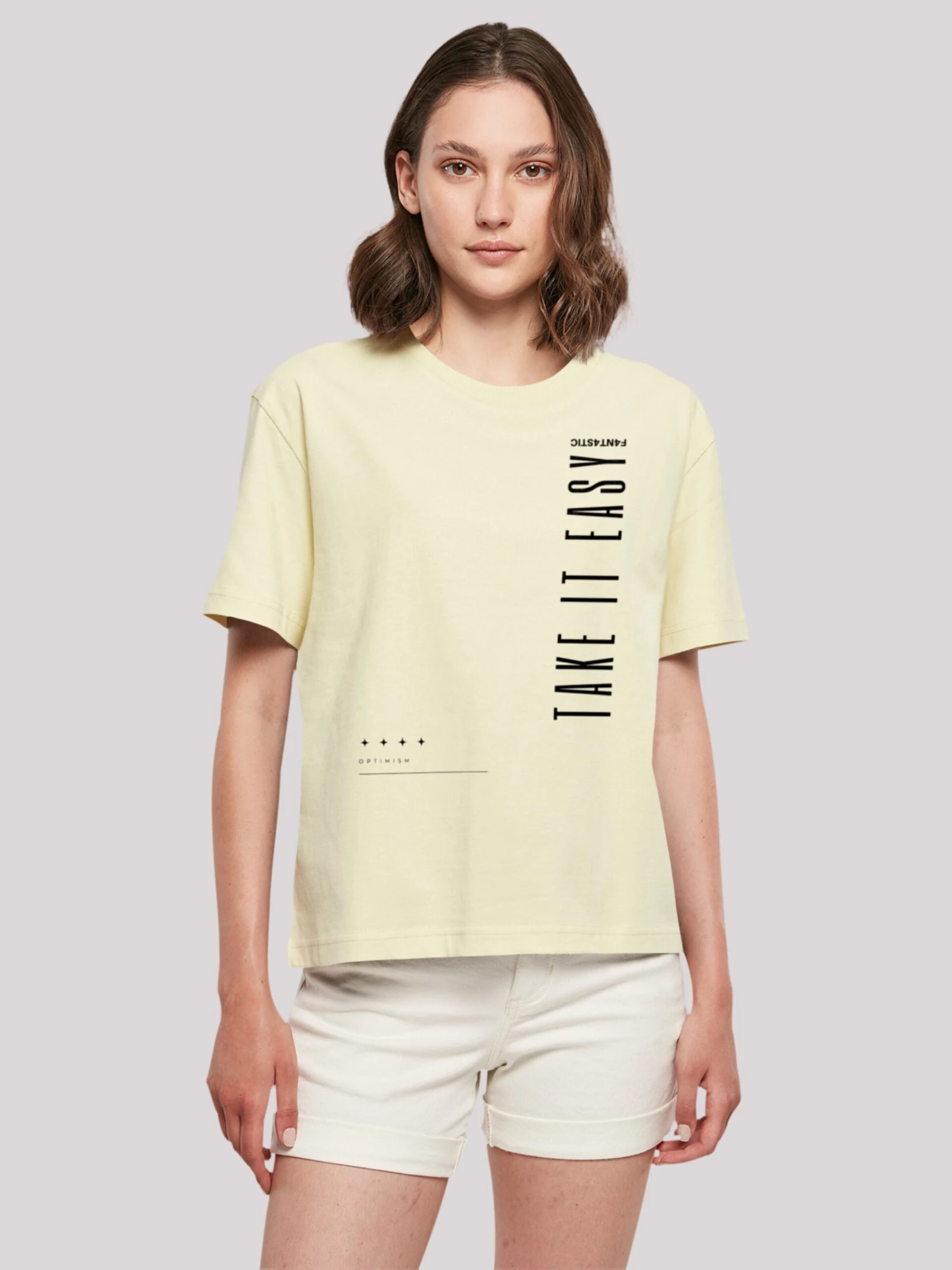 F4NT4STIC T-shirts Shirt Take It Easy Dames Geel 5 F4NT4STIC T-shirts Shirt Take It Easy Dames Geel - Afbeelding 3
