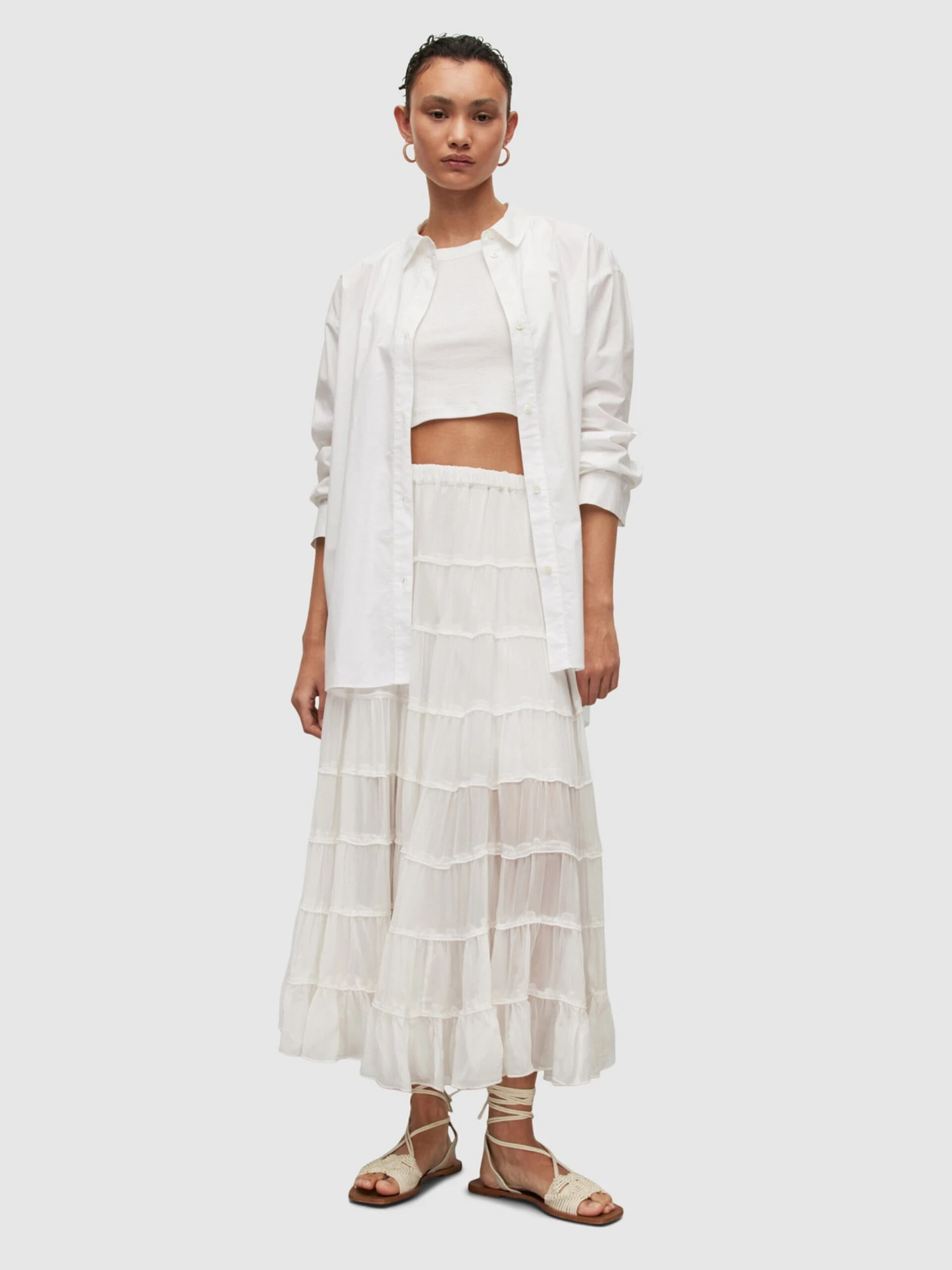 AllSaints Maxi Rokken Rok EVA Dames Wit 10 AllSaints Maxi Rokken Rok EVA Dames Wit - Afbeelding 8