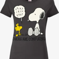 Logoshirt T-shirts Shirt Snoopy Dames Donkergrijs