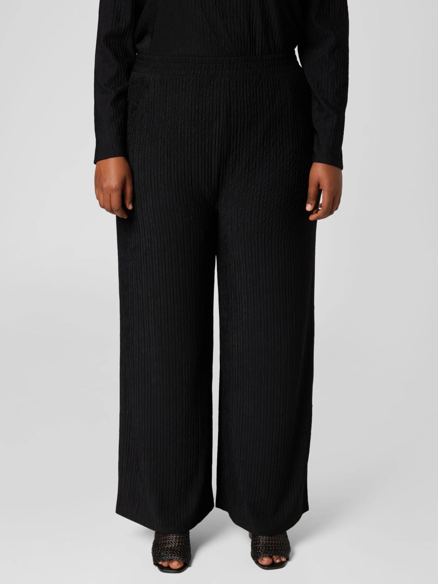 Pantalons Wide Leg Broek Hetty Dames Zwart 5 Pantalons Wide Leg Broek Hetty Dames Zwart - Afbeelding 3