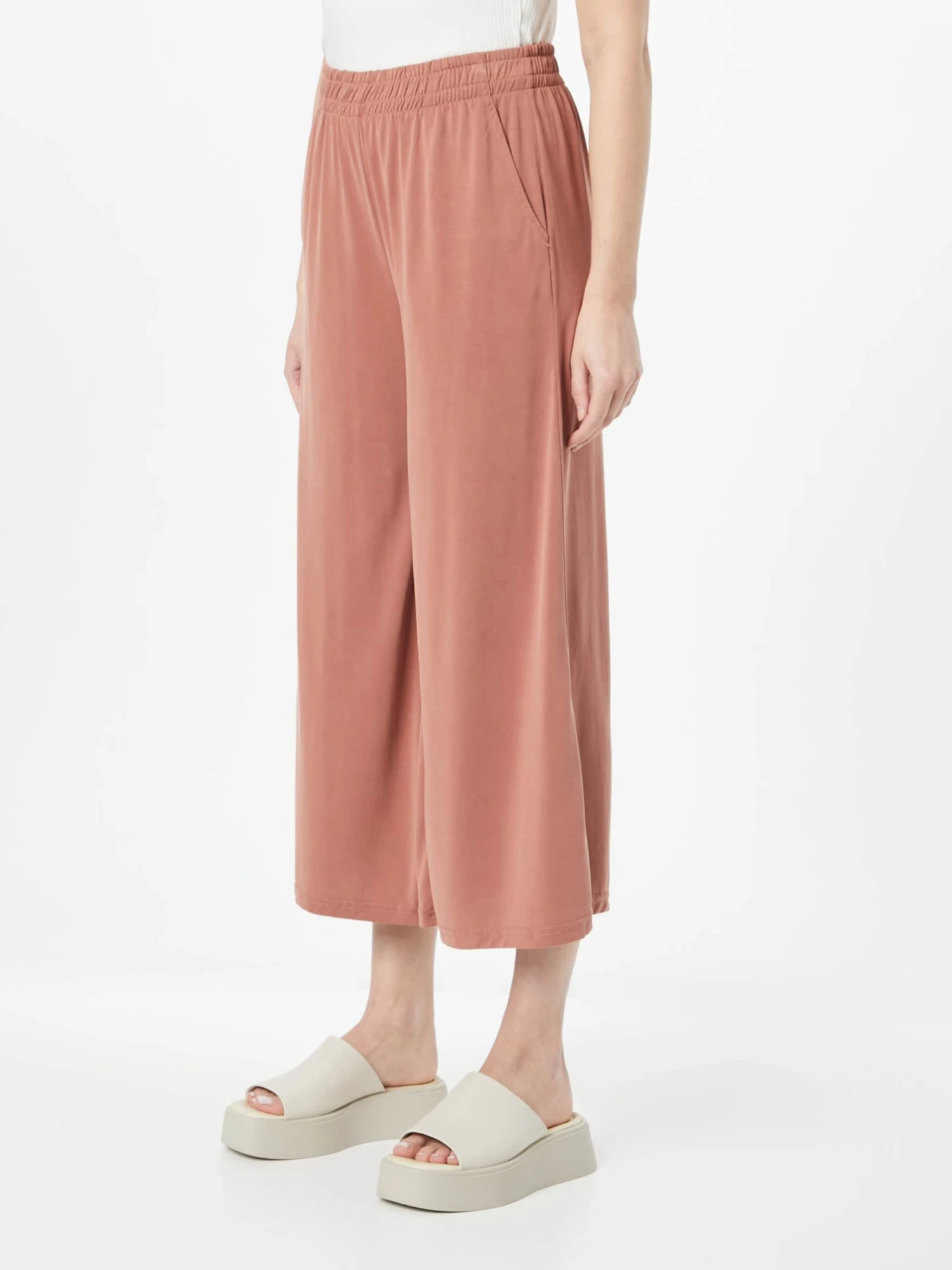 URBAN CLASSICS Pantalons Wide Leg Broek Dames Lichtbruin 4 URBAN CLASSICS Pantalons Wide Leg Broek Dames Lichtbruin - Afbeelding 2