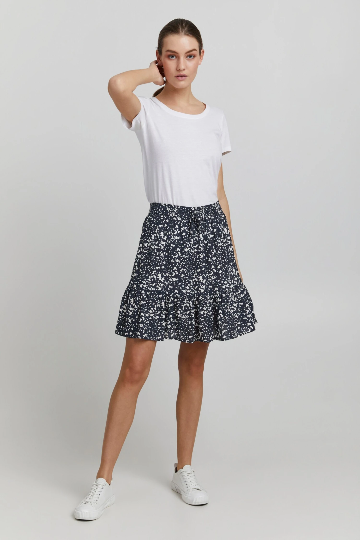 OXMO Mini Rokken Rok EIRA Dames Nachtblauw 5 OXMO Mini Rokken Rok EIRA Dames Nachtblauw - Afbeelding 3