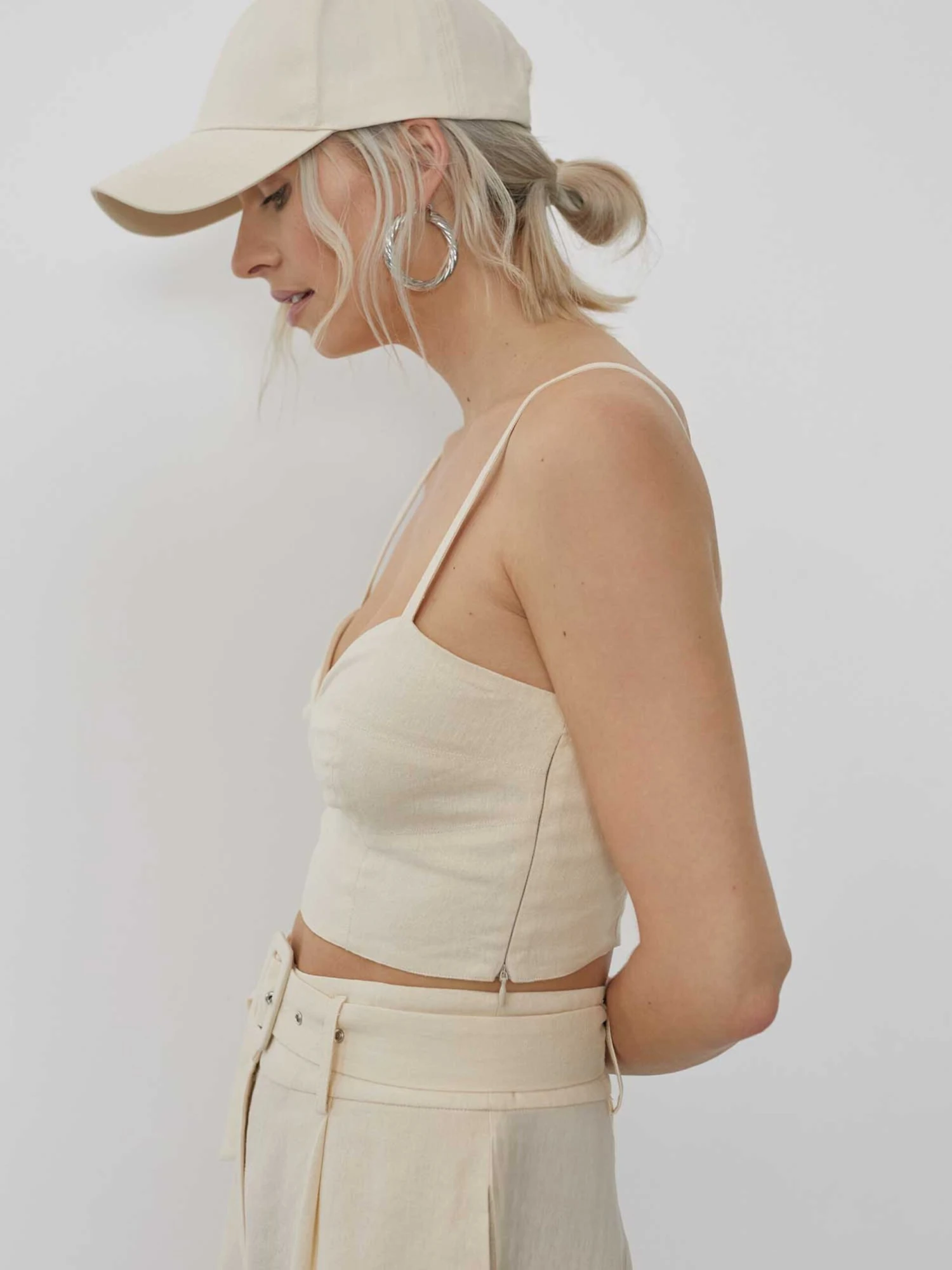 Crop Tops Top Elina Dames Beige / Crème 6 Crop Tops Top Elina Dames Beige / Crème - Afbeelding 4
