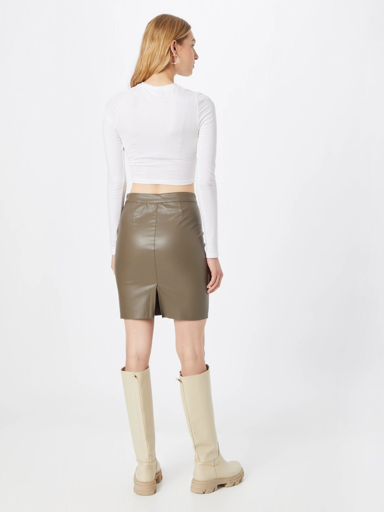Vero Moda Leren Rokken Rok OLYMPIA Dames Sepia 6 Vero Moda Leren Rokken Rok OLYMPIA Dames Sepia - Afbeelding 4