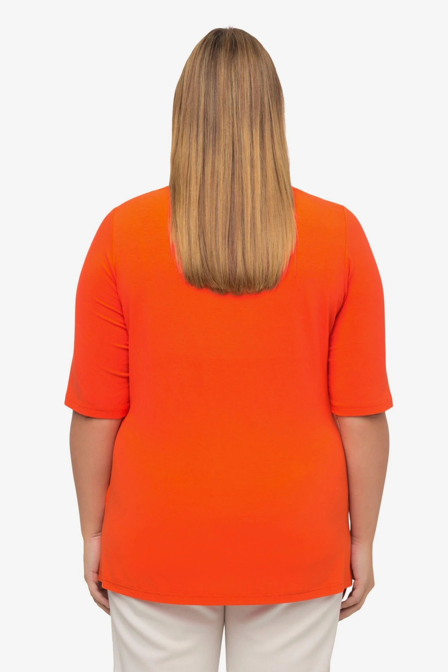 Ulla Popken T-shirts Shirt Dames Lichtoranje 5 Ulla Popken T-shirts Shirt Dames Lichtoranje - Afbeelding 3