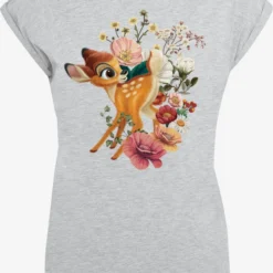 F4NT4STIC T-shirts Shirt Disney Bambi Meadow Dames Grijs