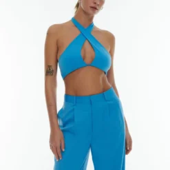 Crop Tops Top Lenja Dames Lichtblauw -About You Winkel 604f1de41c4610ffaea063e73f254e4f scaled