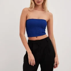 NA-KD Crop Tops Top Dames Donkerblauw