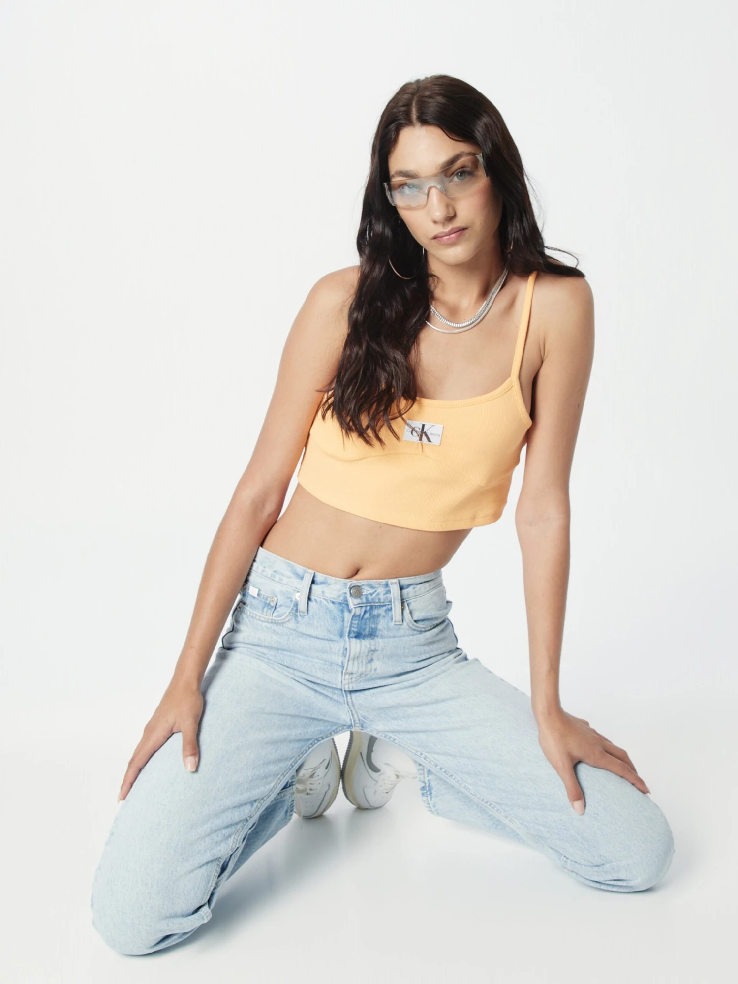 Calvin Klein Jeans Crop Tops Top Dames Pasteloranje 7 Calvin Klein Jeans Crop Tops Top Dames Pasteloranje - Afbeelding 5