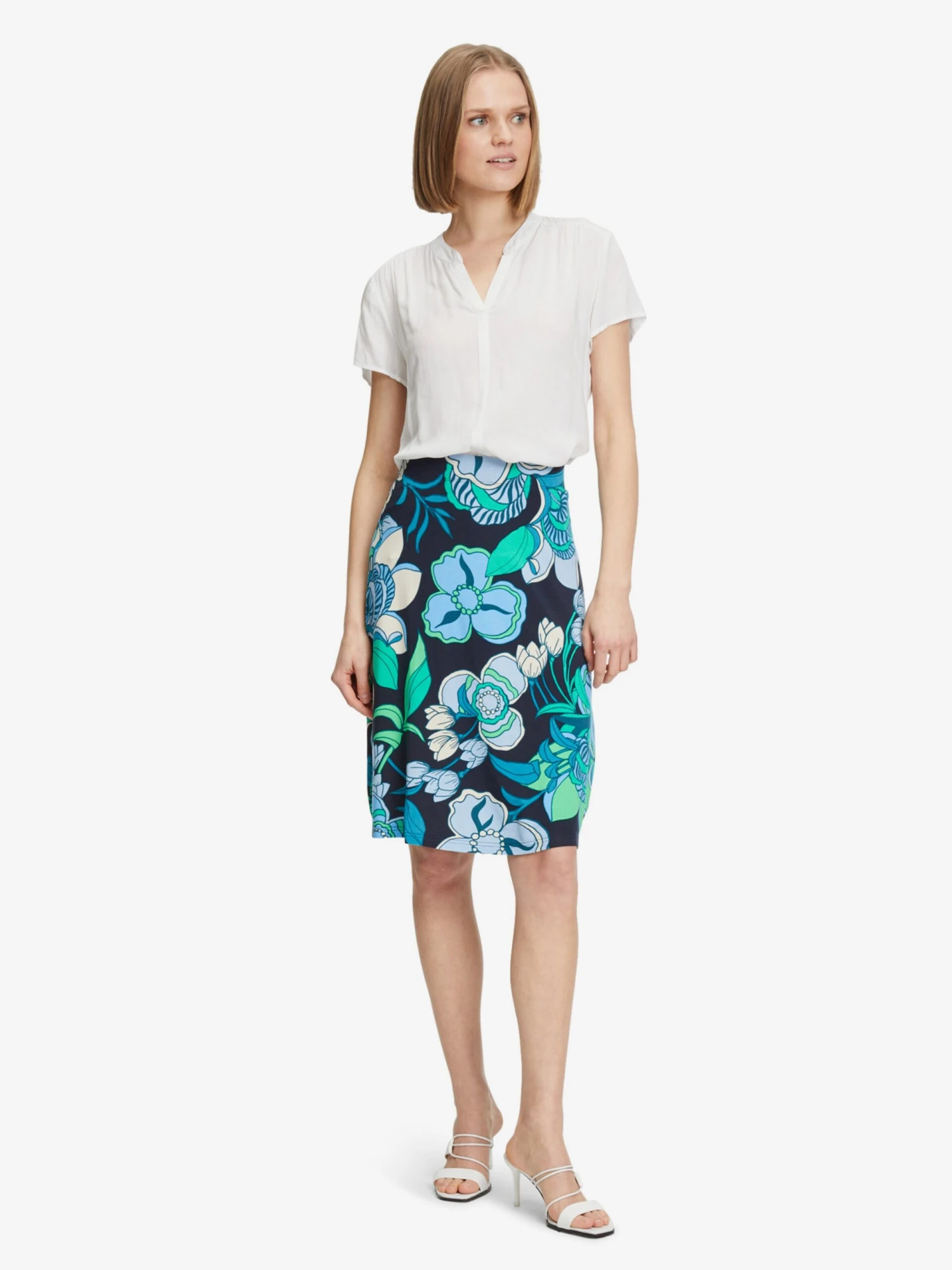 Betty Barclay Midi Rokken Rok Dames Donkerblauw 7 Betty Barclay Midi Rokken Rok Dames Donkerblauw - Afbeelding 5