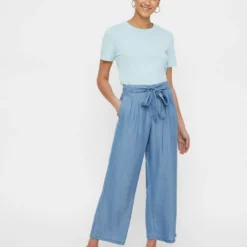 Vero Moda Pantalons Wide Leg Broek Dames Smoky Blue -About You Winkel 6f830b68519142e7bd5e4f2e4c265da7 scaled