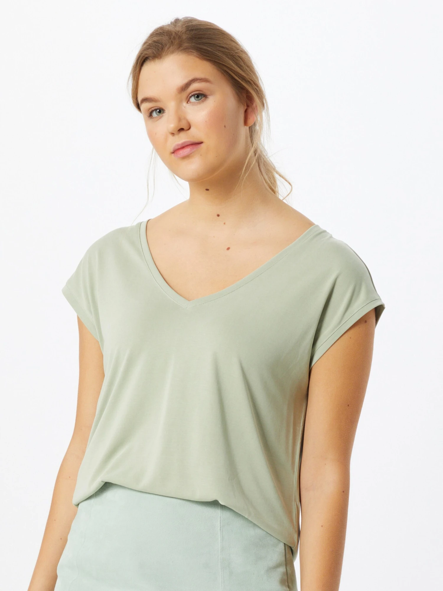Vero Moda T-shirts Shirt Filli Dames Pastelgroen 4 Vero Moda T-shirts Shirt Filli Dames Pastelgroen - Afbeelding 2