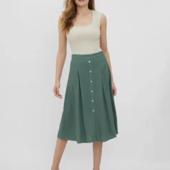 Vero Moda Midi Rokken Rok JESMILO Dames Petrol -About You Winkel 75659d72205bf28973a915d7ea997135 scaled