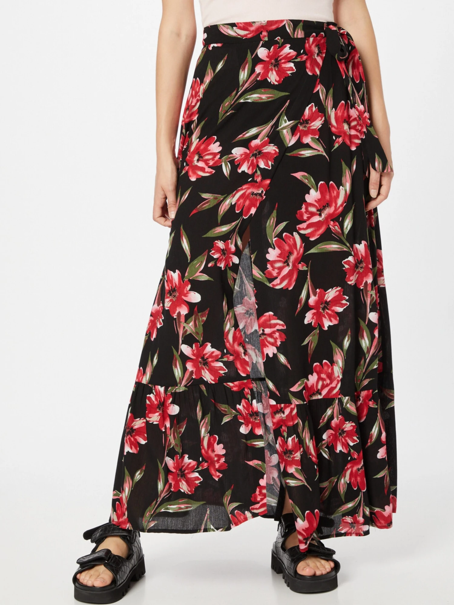 LA PETITE ETOILE Maxi Rokken Rok JUPE Dames Zwart 5 LA PETITE ETOILE Maxi Rokken Rok JUPE Dames Zwart - Afbeelding 3