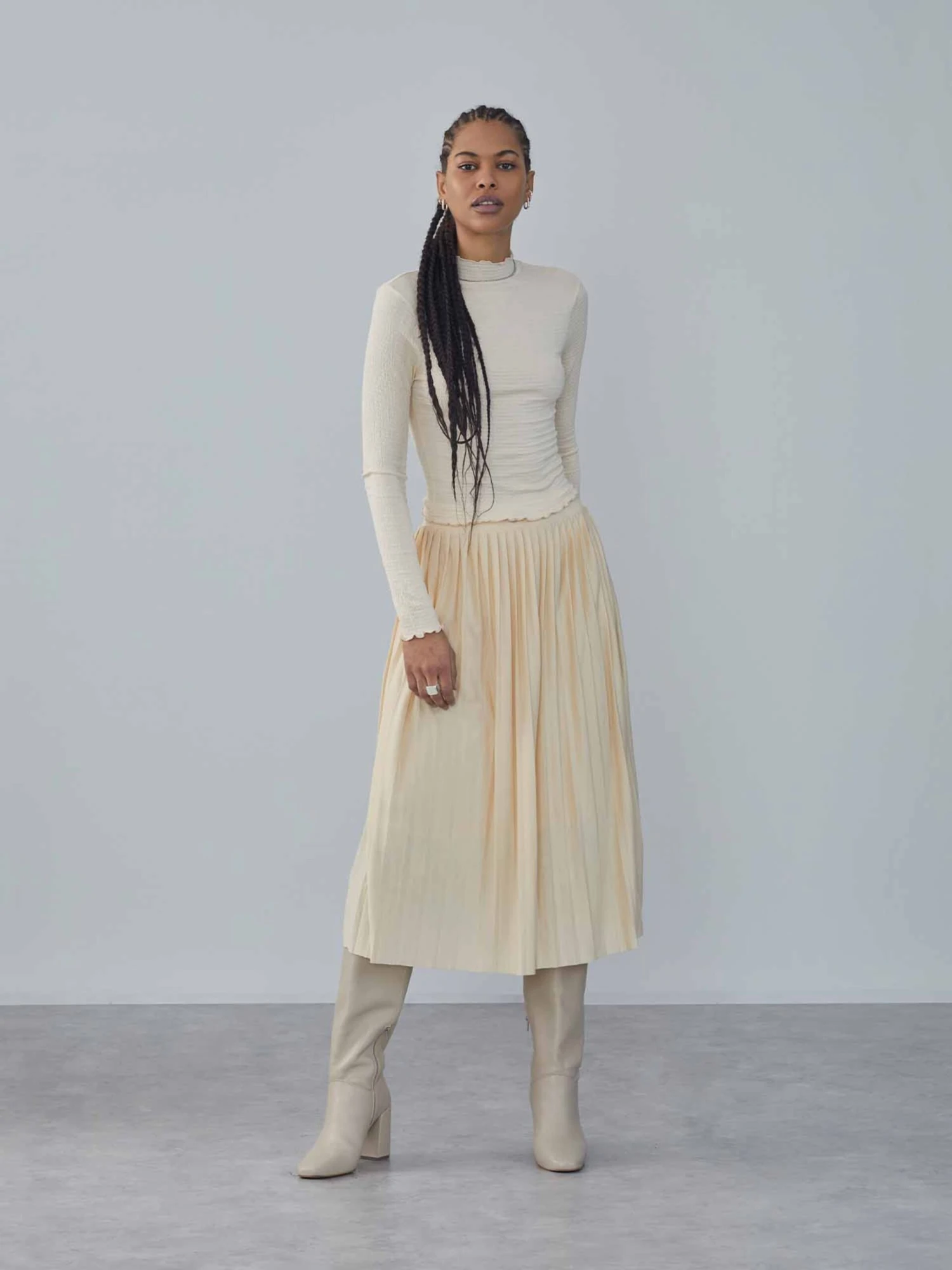 Midi Rokken Rok Bianca Dames Beige / Crème 7 Midi Rokken Rok Bianca Dames Beige / Crème - Afbeelding 5