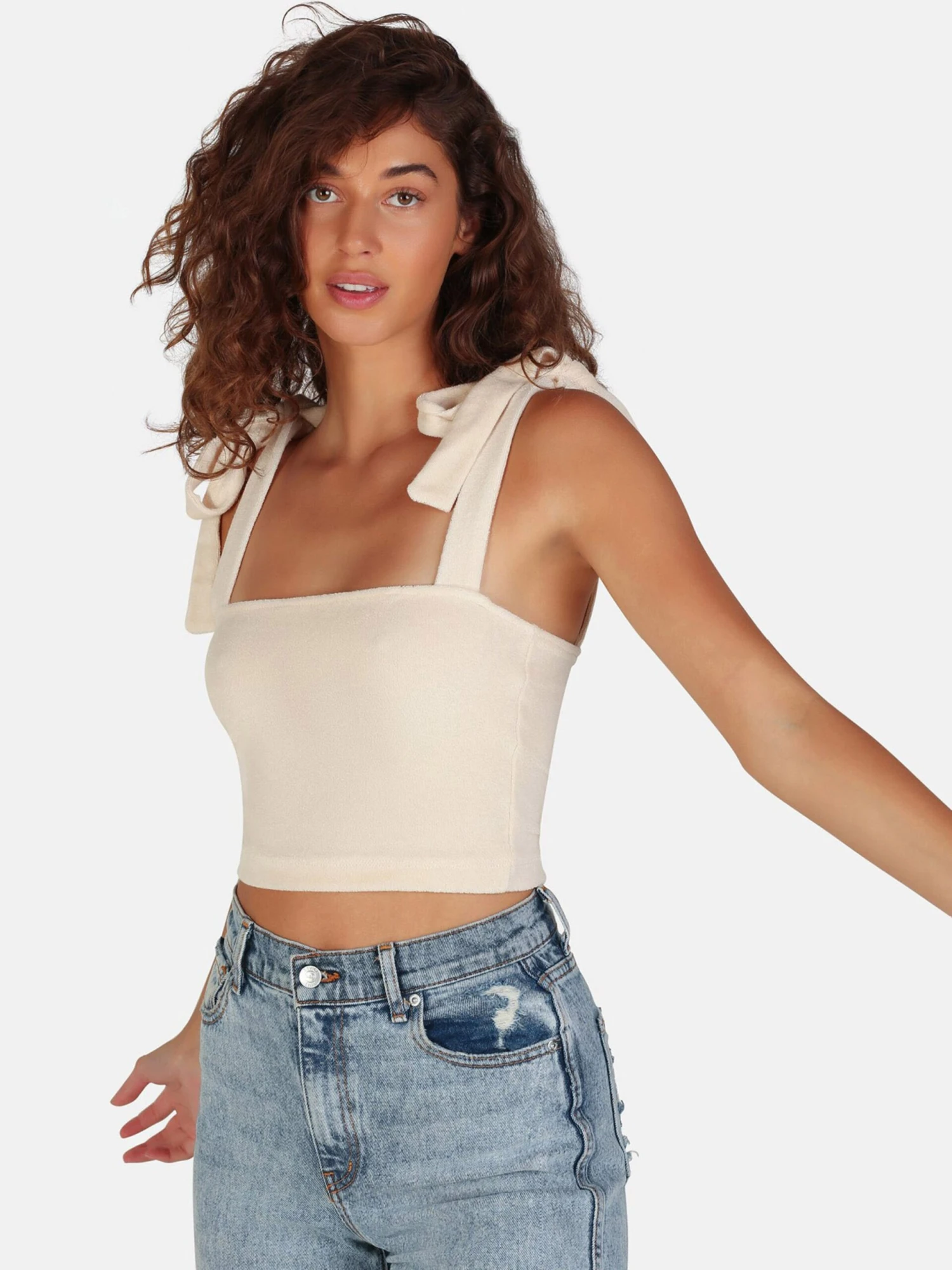 OW Collection Tanktops Top TOWEL Dames Lichtbeige 9 OW Collection Tanktops Top TOWEL Dames Lichtbeige - Afbeelding 7