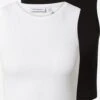 WEEKDAY Crop Tops Top Dames Zwart / Wit