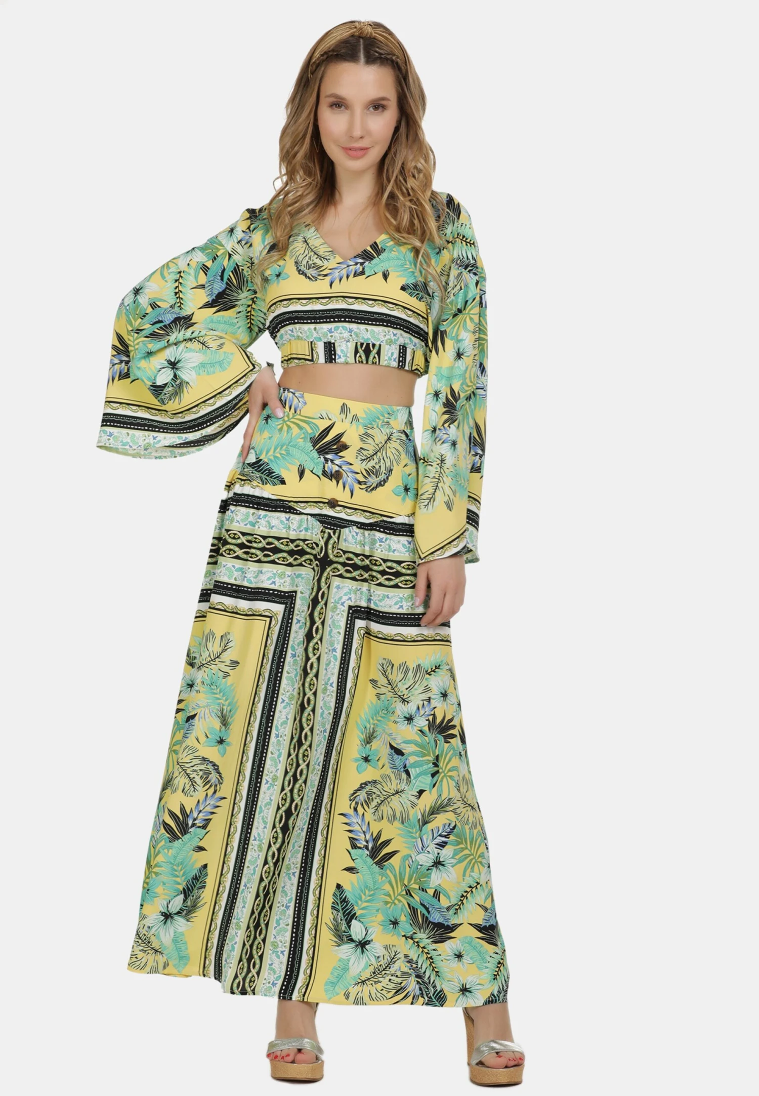 IZIA Maxi Rokken Rok Dames Pasteelgeel 6 IZIA Maxi Rokken Rok Dames Pasteelgeel - Afbeelding 4