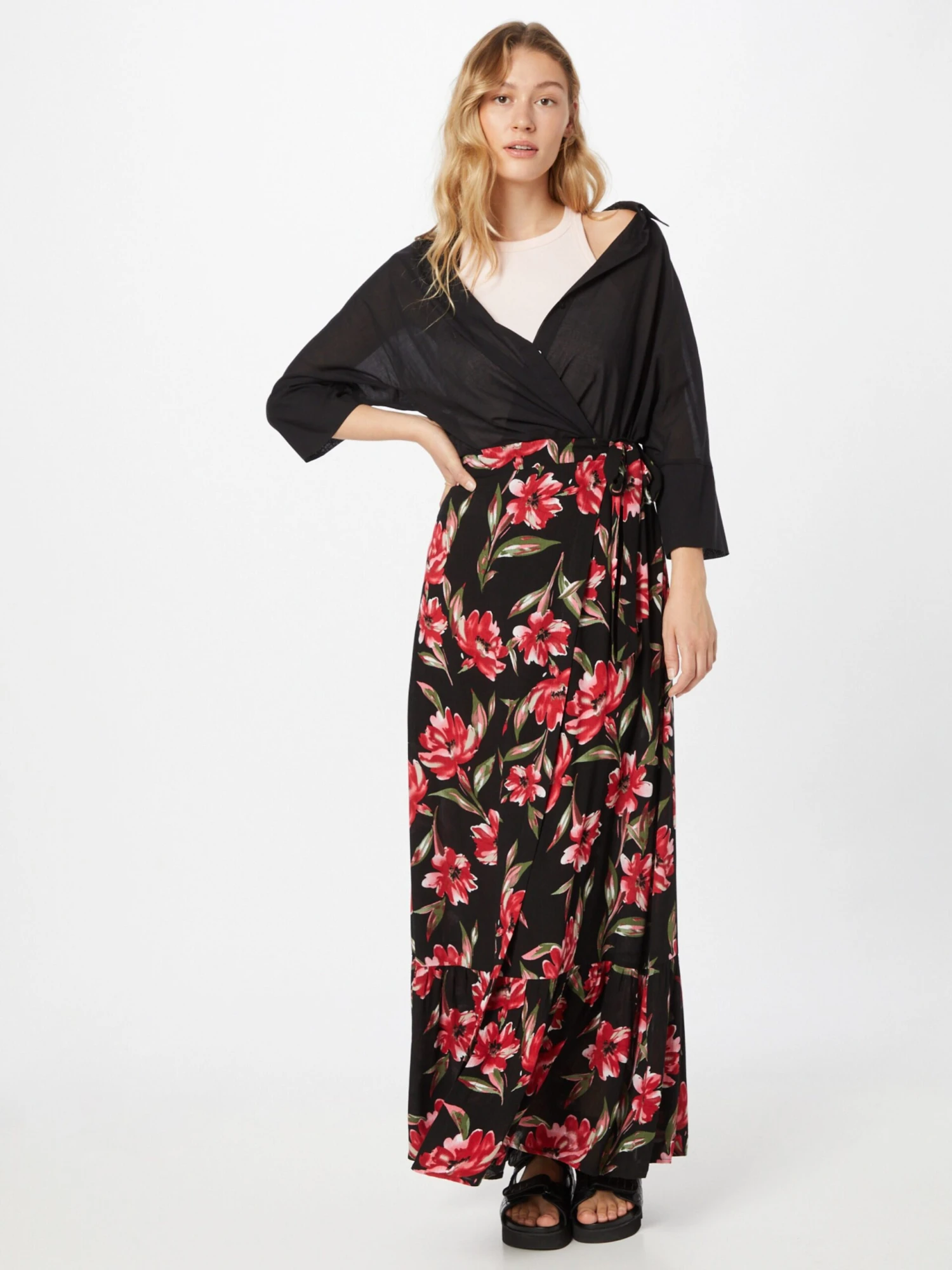 LA PETITE ETOILE Maxi Rokken Rok JUPE Dames Zwart 7 LA PETITE ETOILE Maxi Rokken Rok JUPE Dames Zwart - Afbeelding 5