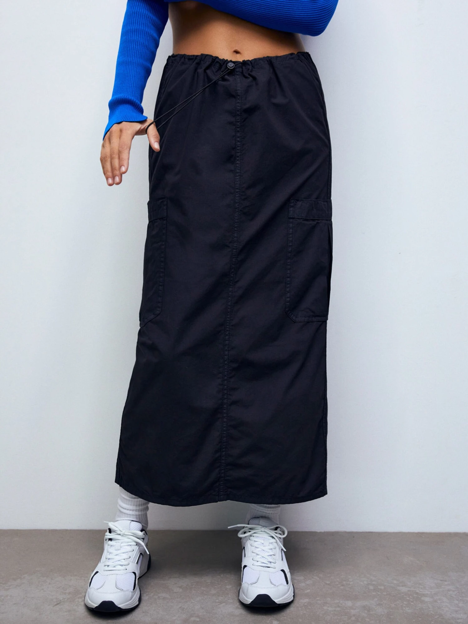 PULL & BEAR Maxi Rokken Rok Dames Zwart 6 PULL & BEAR Maxi Rokken Rok Dames Zwart - Afbeelding 4