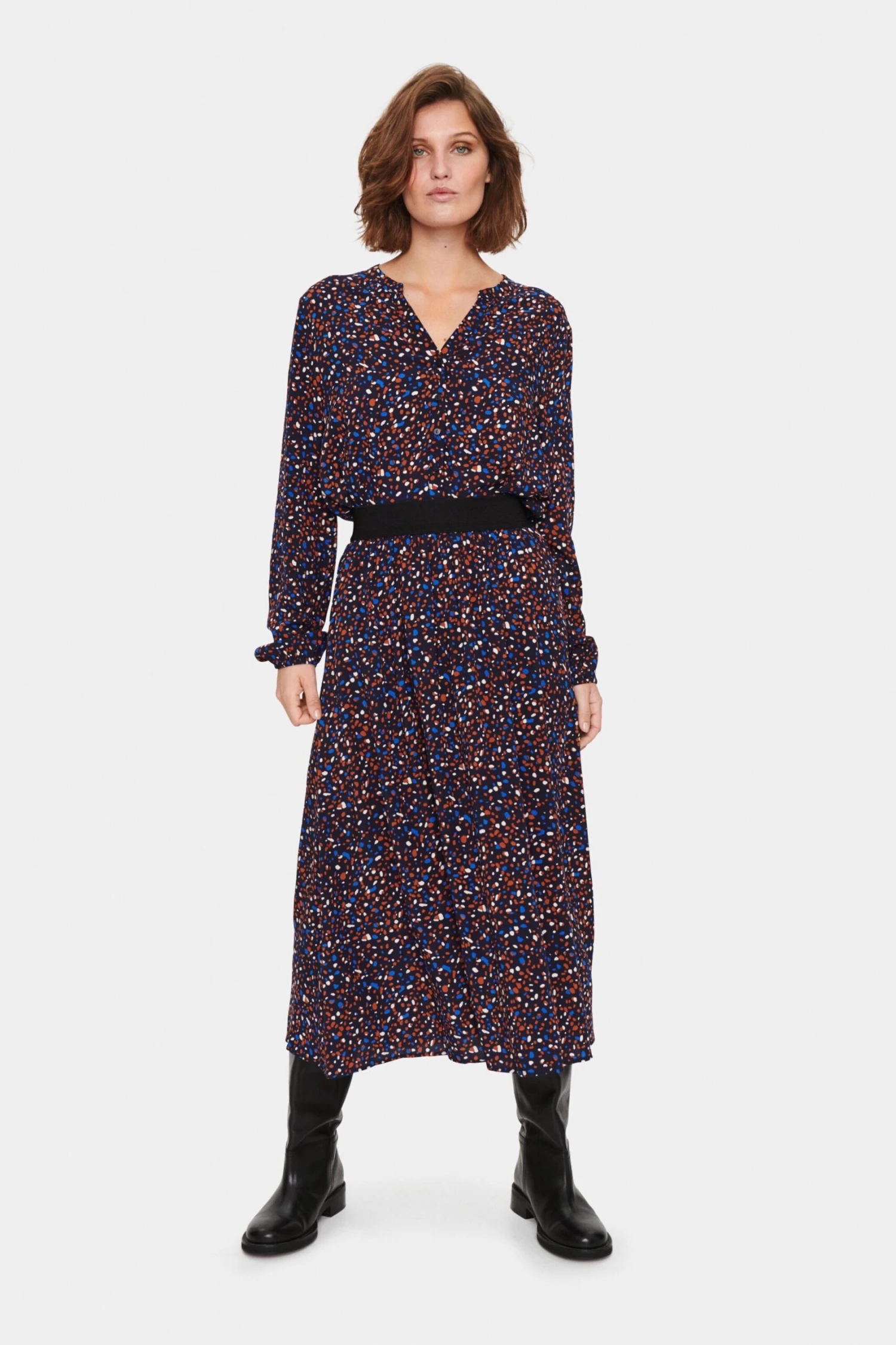 Saint Tropez Midi Rokken Rok Inka Dames Navy 5 Saint Tropez Midi Rokken Rok Inka Dames Navy - Afbeelding 3