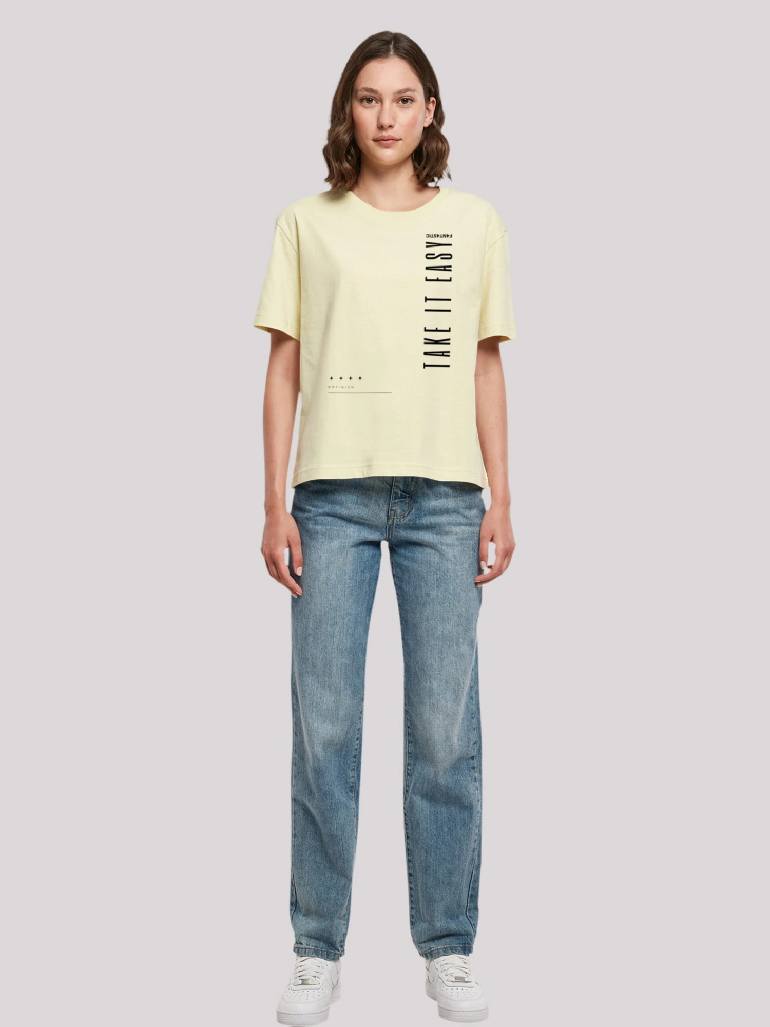 F4NT4STIC T-shirts Shirt Take It Easy Dames Geel 6 F4NT4STIC T-shirts Shirt Take It Easy Dames Geel - Afbeelding 4