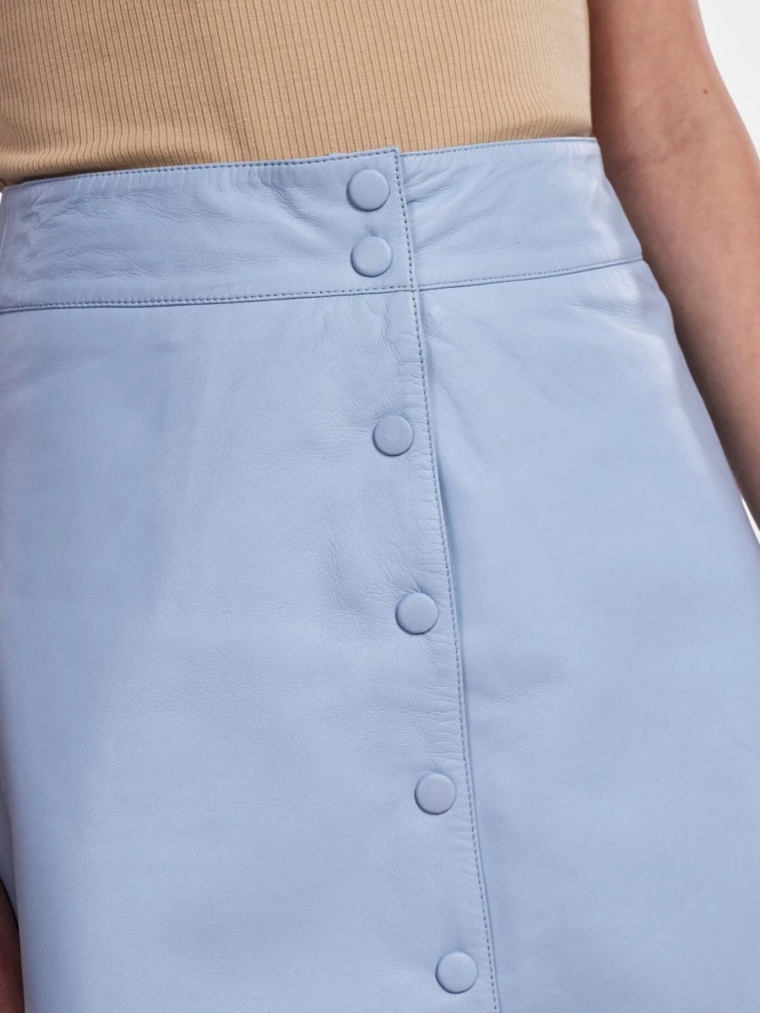 Y.A.S Leren Rokken Rok Nori Dames Lichtblauw 4 Y.A.S Leren Rokken Rok Nori Dames Lichtblauw - Afbeelding 2